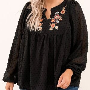 Black Embroider Top